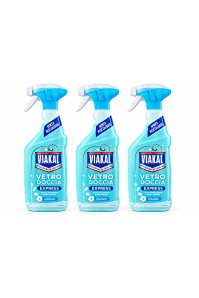 Viakal Set de 3 x Vetro Doccia Express, spray anti-calcar, fără clătire, 470 ml