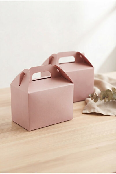CREAPACK El Geçmeli Pembe Hediye Kutusu, 10x14 cm, 2 Adet Şeker Pembe Karton ...