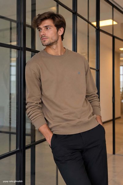 ModaPlaza Hanorac pentru bărbați, cu gât crewneck, cu 2 șnururi, croială norm...