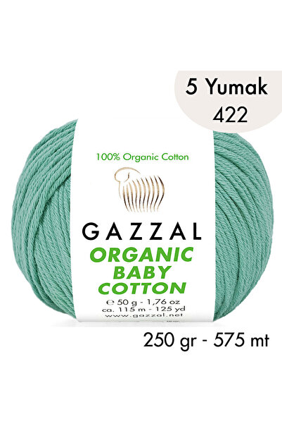 Gazzal Bumbac organic pentru bebeluși 422 – 5 ghemuri de 250 g