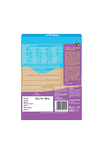 YOGA BAR Yogabar Multigrain Energy Bar Variety Pack 10 Bars – Fruits, Nuts, Oats & Millets, Gluten Free, Crunchy Granola Bars with Chia & Sunflower Seeds