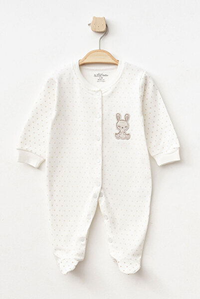 Aziz Bebe Baby Girl Snap Fastener Patterned Booties Jumpsuit 0 Month 6 Month