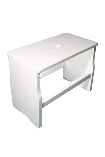 OEM Scaun Pratique, H 32.5 x 41 x 23 cm, din lemn masiv, alb