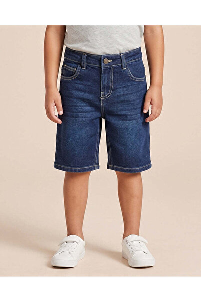 REDTAG Boys Navy Denim Shorts