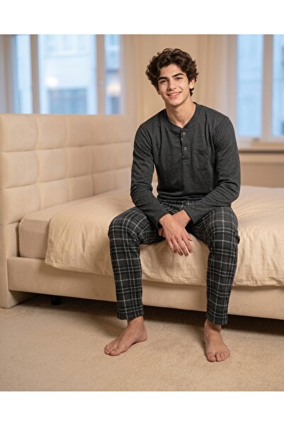 Pyjama Familya طقم بيجامة شتوية قطنية للشباب