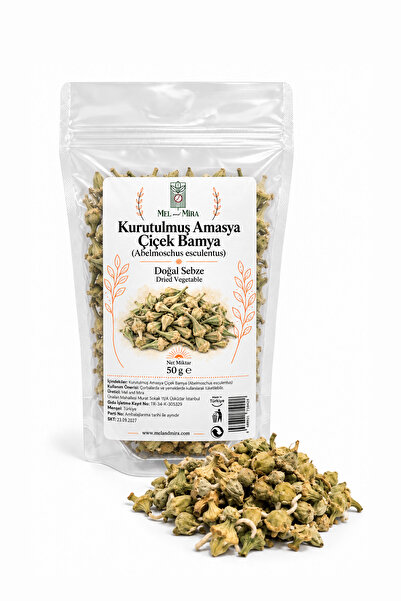 Mel and Mira Doğal Kurutulmuş Amasya Çiçek Bamya 50g | 1. Kalite Bamya Kurusu...
