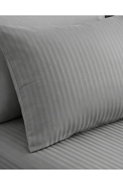 Elega Decor 210TC Cotton Satin Single Strpies Bed Sheet Set 2PC | Soft Breathable Satin Flat Sheet 180x260 cm | 1 pillowcase 50x75 cm | OEKO-TEX & ECAS Certified