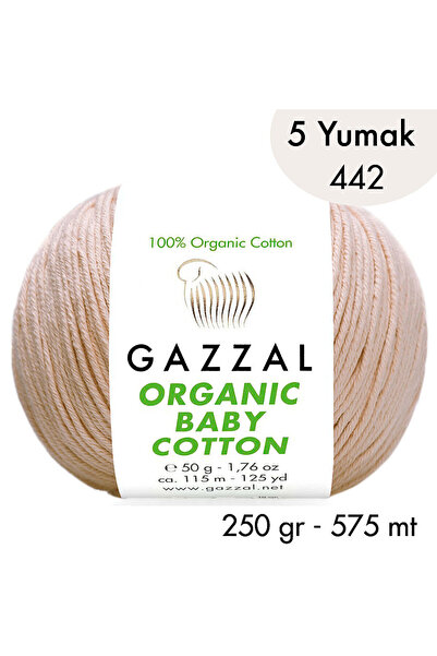 Gazzal Bumbac organic pentru bebeluși 442 – 5 ghemuri de 250 g