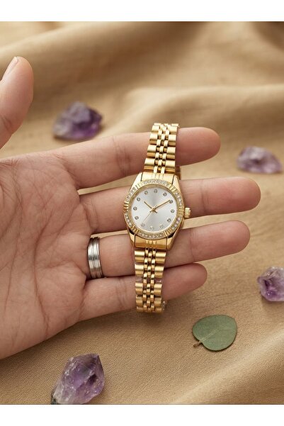 Newera Watch Stone Detailed Steel Cord Women's Wristwatch