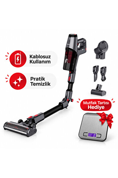 TEFAL X-Pert 3.60 TY6973 Flex Şarjlı Dikey Süpürge mutfak tartısı Hediye(Oner...
