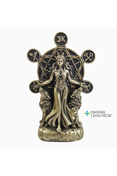 Esoterica Arte Статуя на богинята Хеката от смола – 12 × 5 × 18 см