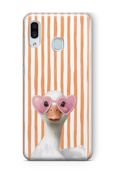 FLAMENKO Samsung Galaxy A20 / A30 Compatible Transparent Phone Case with Hear...