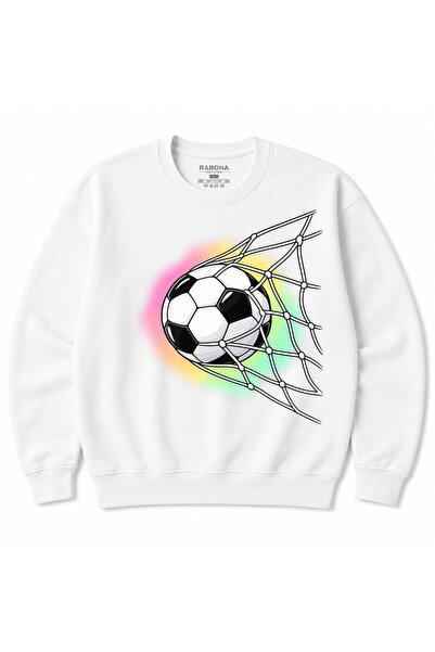 Rabona Fashion Φούτερ με σχέδιο γκολ ποδοσφαίρου και δίχτυ σε στυλ νέον