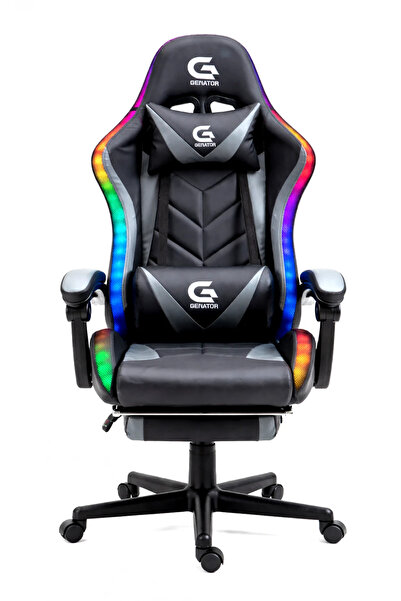 Topscaune Scaun gaming, sistem iluminare bandă LED RGB, masaj în perna lombar...