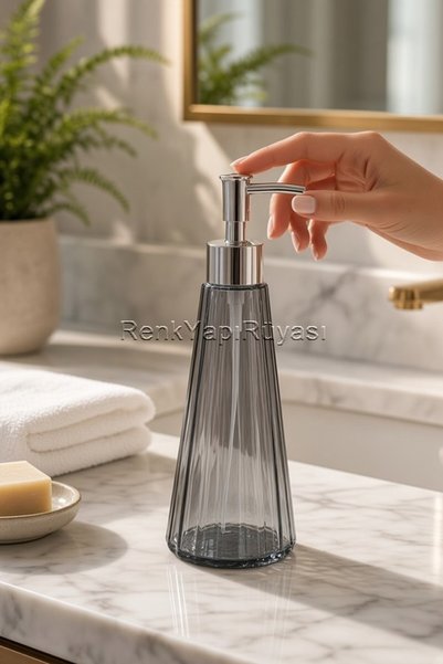 RENK YAPI RÜYASI Stylish Quality Glass Liquid Soap Dispenser Kitchen Bathroom Compatible Liquid Soap Dispenser