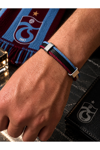 BIJUTERI Men's Fan Bracelet Knitted Leather Look Sporty Stylish Men's Bracelet Colorful String Daily Use Accessory Gift