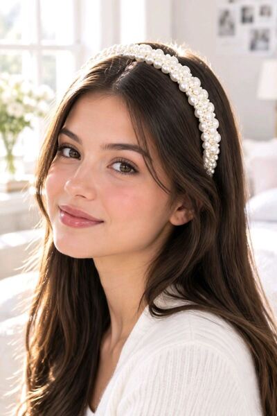 Monalisa Home Luxury Crown with Pearls in Row