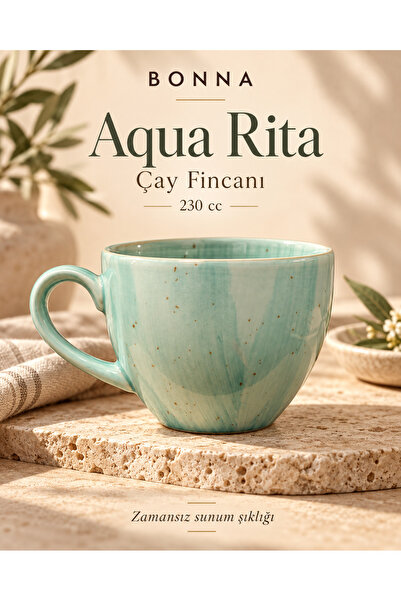 Bonnami Aqua Çay Fincanı 230 cc Renkli Çay Kupası Aqua 1 Adet