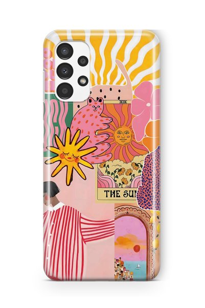 FLAMENKO Samsung Galaxy A13 Compatible Abstract Art Collage Pattern Transpare...