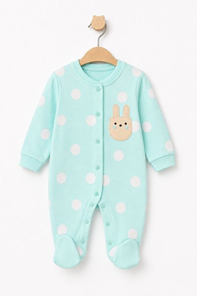 Aziz Bebe Baby Girl Snap Fastener Patterned Booties Jumpsuit 0 Month 6 Month