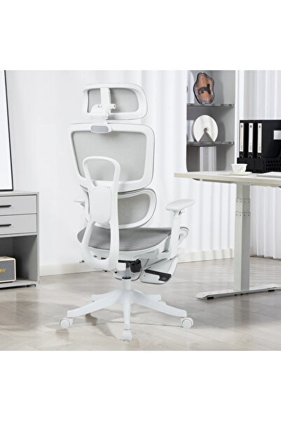 Topscaune Scaun Ergonomic Premium Mesh cu Suport pentru Picioare, Reclinare 1...