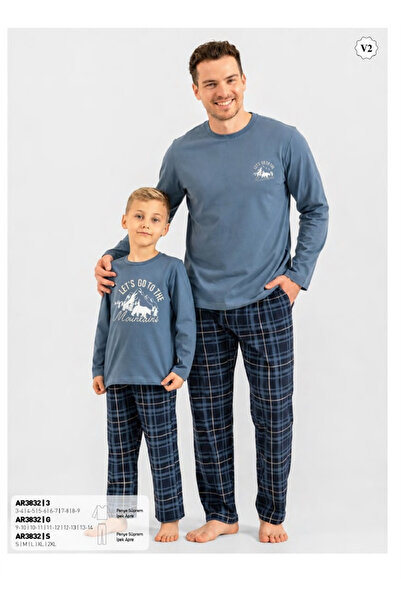 AR3832-G Baba Oğul Erkek Çocuk İkili Pijama Takımı