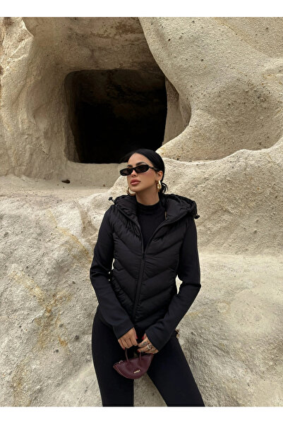 kırmızı butiks Hooded Puffer Coat