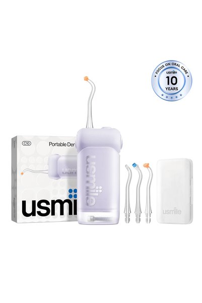 Usmile C10 Taşınabilir Ağız Duşu – Şarjlı Diş Temizleme Cihazı, 4 Başlıklı Seyahat Seti MOR