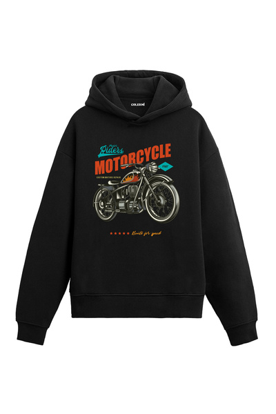 Colermi Built for Speed Vintage Motorcycle Design Hooded Sweatshirt