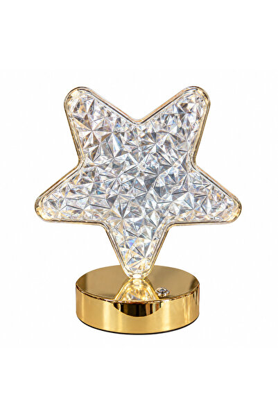 Generic Brand Lampă LED decorativă tip cristal, model stea, cu bază aurie