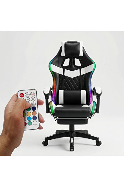 Topscaune Scaun gaming, sistem iluminare bandă LED RGB, masaj în perna lombar...