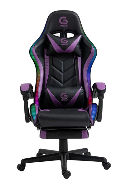 Topscaune Scaun gaming, sistem iluminare bandă LED RGB, masaj în perna lombar...