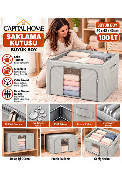 BÜYÜK BOY 60 x 42 x 40 cm HURÇ ÇELİK İSKELETLİ+ ŞEFFAF PENCERELİ+ÇİFT FERMUARLI