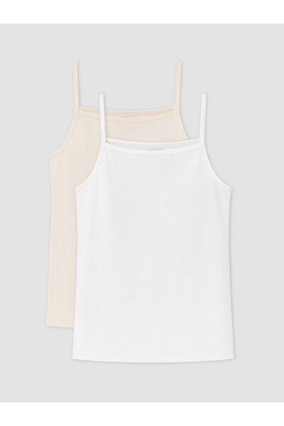 LC Waikiki Rmz Gi̇yi̇m Farkiyla 2-Piece Girls' Tank Top with Rope Straps
