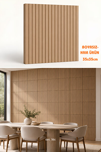 Gümüşler Orman Ürünleri Dekoratif Duvar Paneli 35×35 cm 18 mm Boyanabilir Ham...