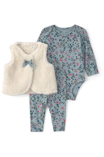 Carter's Kız Bebek Yelekli Set 3 Ay-24 Ay Mavi