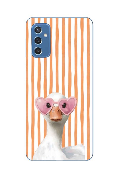 FLAMENKO Samsung Galaxy M52 Compatible Transparent Phone Case with Heart and ...