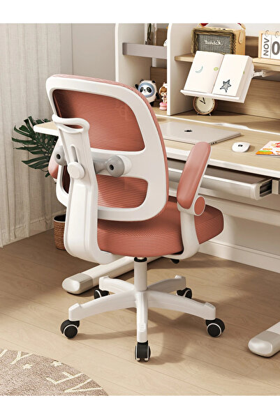 Topscaune Scaun ergonomic pentru copii, spatar reglabil inaltime, rotativ, Roz