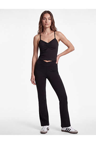 Koton Slim Fit Yüksek Bel İspanyol Paça Spor Tayt
