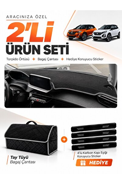 e-biz Peugeot 2008 (2020-2026) Compatible Dashboard Cover + Tay Tüyü Luggage ...