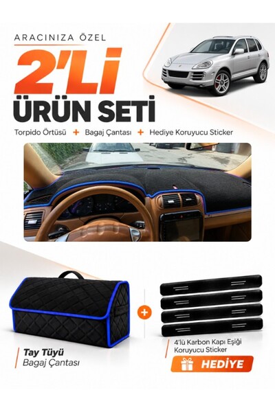 e-biz Porsche Cayenne (2002-2010) Compatible Dashboard Cover + Tay Feather Tr...