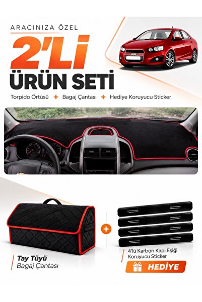 e-biz Chevrolet Aveo T300 (2011-2015) Compatible Dashboard Cover + Tay Feathe...