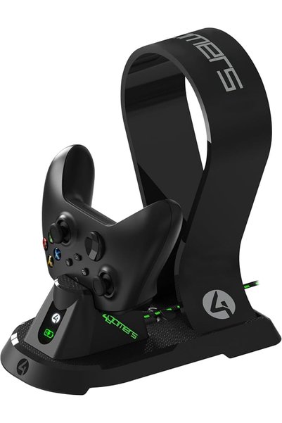 4Gamers قاعدة شحن وحامل سماعات رأس متكاملة SX-C60 X لجهاز Xbox Series X/S، با...