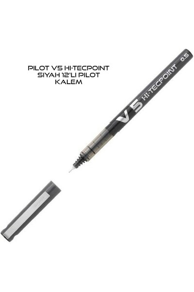 Pilot V5 Hi-Tecpoint Siyah 12'li Kalem