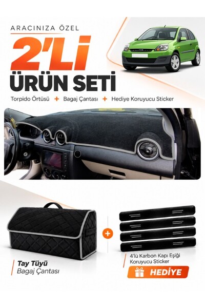 e-biz Ford Fi̇esta Type 2 (2003-2010) Compatible Glove Box Cover + Tay Feathe...