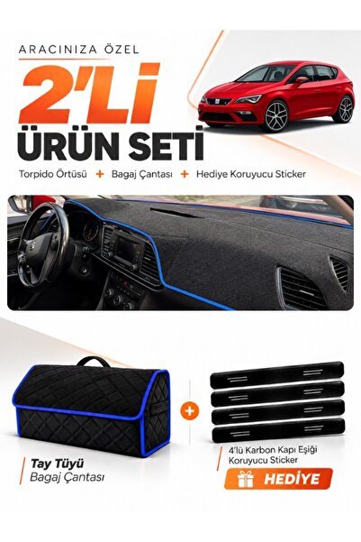 e-biz Seat Leon (2013-2020) Compatible Glove Box Cover + Thai Feather Trunk B...
