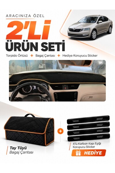 e-biz Skoda Octavia (2013-2019) Compatible Dashboard Cover + Tay Feather Trun...