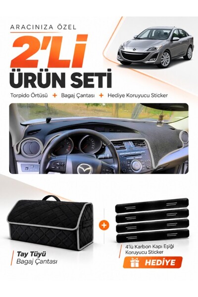 e-biz Mazda 3 (2009-2013) Compatible Dashboard Cover + Tay Feather Trunk Bag ...