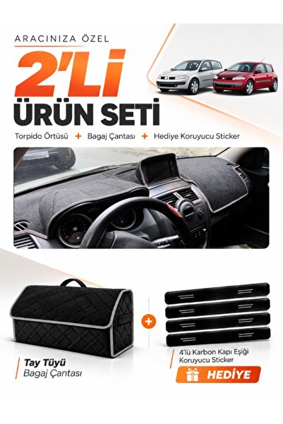 e-biz Renault Megane 2 Large Screen (2002-2009) Compatible Glove Box Cover + ...