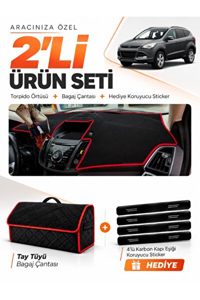 e-biz Ford Kuga (2013-2015) Compatible Dashboard Cover + Tay Feather Trunk Ba...